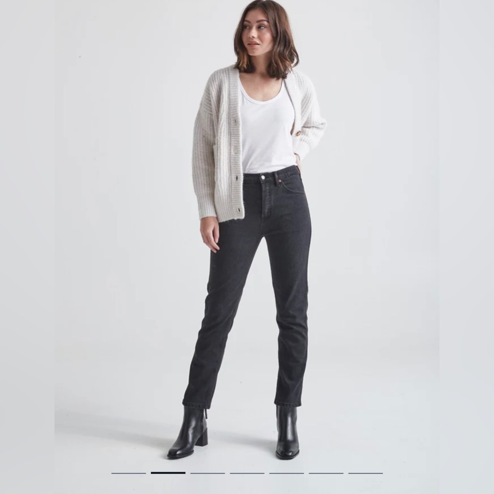 Duer Women’s Midweight Denim High Rise Straight Aged Black DU/ER Jeans 30x29